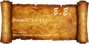 Baumöhl Eliz névjegykártya